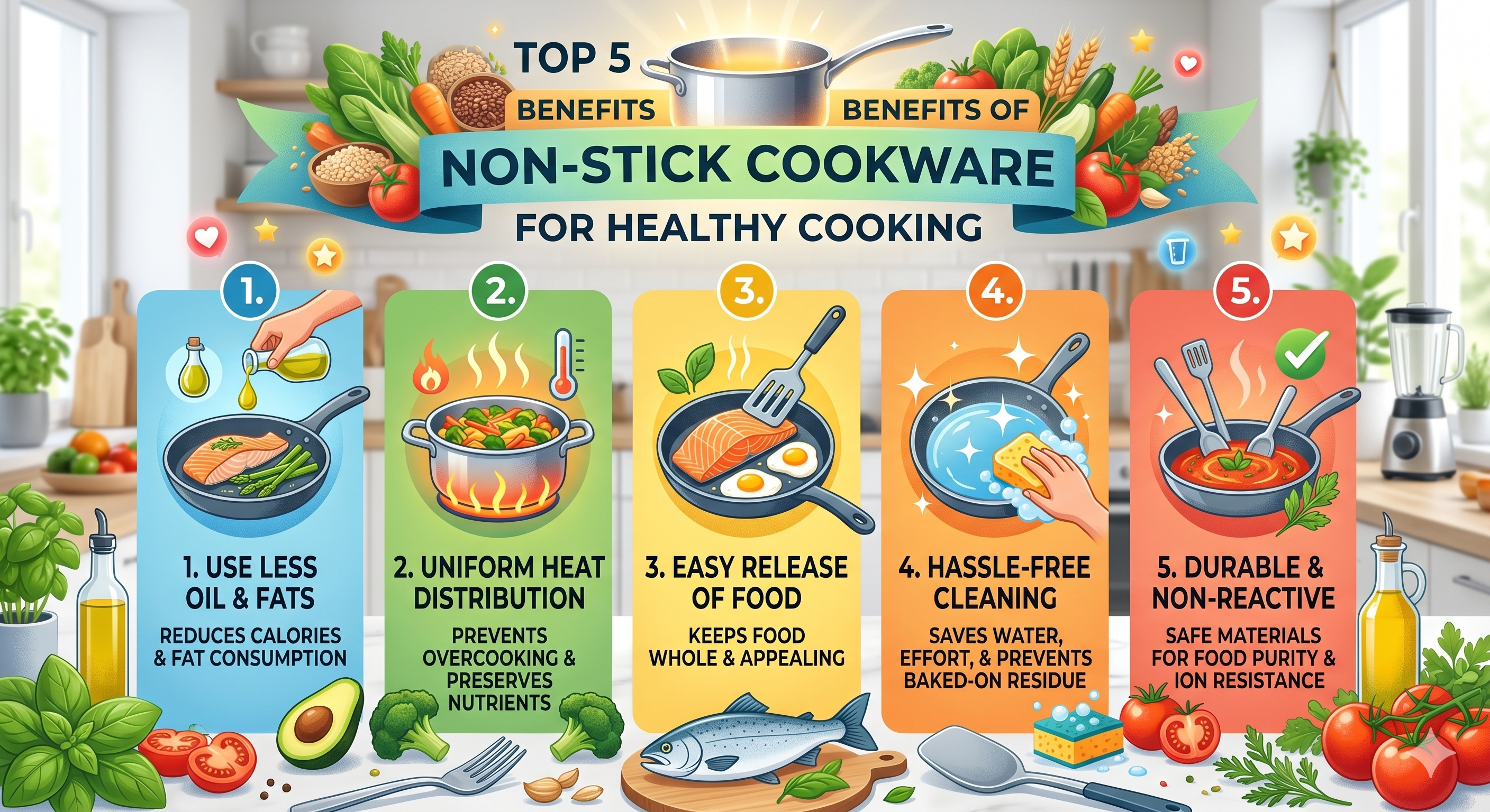 Top 5 Benefits of Non-Stick Cookware for Healthy Cooking